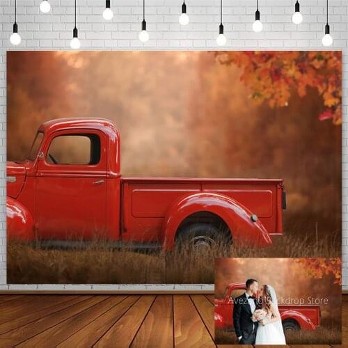 Avezano Fall Maple Leaf Backdrops Wedding Red Car Portrait Professional Photography Background Photo Studio Photophone Photozone