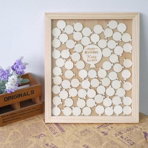 Personalized Guest Book Frame with Balloon Wedding Guest Book Drop Box Wedding Guestbook Wood Drop Heart Guest Book Alternatives