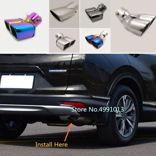 Car cover low configuration muffler exterior end pipe dedicate exhaust tip tail outlet ornament For Honda CRV CR-V 2017-2018