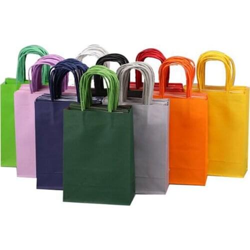 Multifunction Soft Color Paper Bag With Handles 21x15x8cm Festival Gift Bag High Quality Shopping Bags Kraft Paper