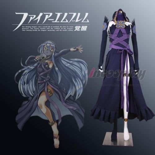 [Customized] Anime Fire Emblem Fates Azura Day And Night Blue And White Dress Cosplay Costume Women Halloween FreeShipping 2019