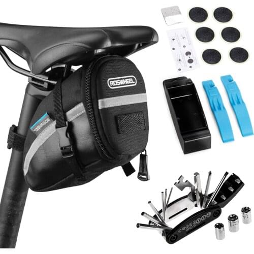Mountain Bike Repair Tool Kits Bicycle Saddle Bag Cycling Seat Pack 16 in 1 Multi Function MTB Repair Tool Set