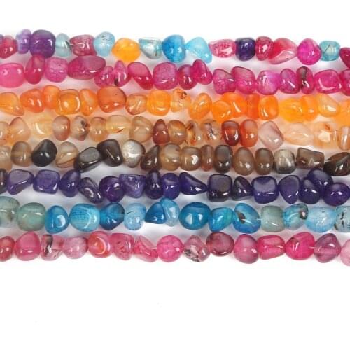 Irregular Gravel Chip Agate Natural Stone Beads Round Loose Beads For Jewelry Making DIY Bracelets Accessories Beads 8-10MM