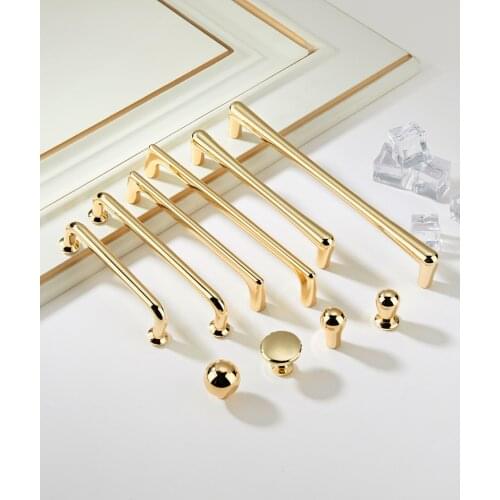 Simple light luxury cabinet wardrobe door handle door handle drawer shoe cabinet gold handle handles for furniture drawer pulls