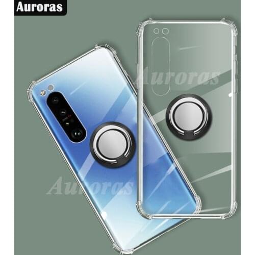 Auroras For Sony Xperia 10 III Case Anti-fall Airbag Clear Case Shockproof With Ring Case For Xperia 1 III 5 III Cover