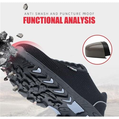 Work Safety Shoes Anti-Smashing Steel Toe Puncture Proof Construction Lightweight Breathable Sneakers Boots Men Women Air Light
