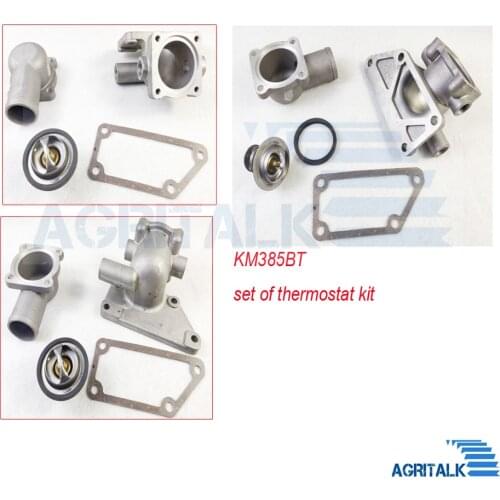 Set of thermostat repair kit for Laidong KM385BT engine, including the upper cover, thermostat and lower housing