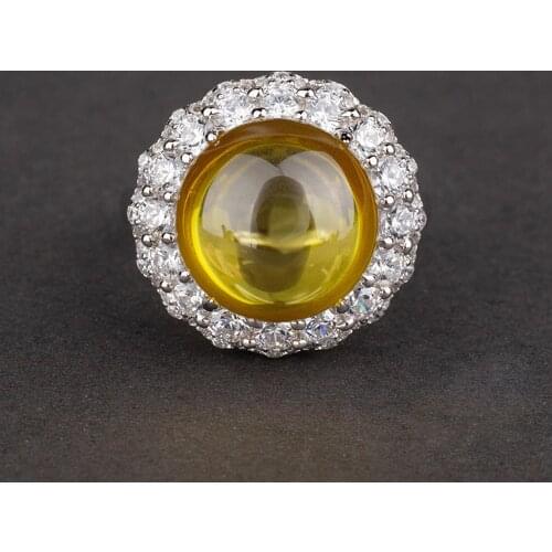 Luxury 100% 925 Silver Rings Chrysobery Rings For Women Jewelry womens Wedding Anniversary Gemstone Ring Gifts For Lady