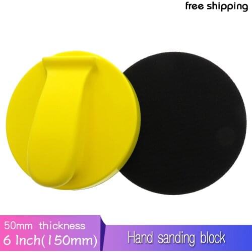 6 Inch 150MM Foam Hand Sanding Block Hand Pad Sanding Pad Polishing Pad for Hook and Loop Sanding Disc Sandpaper