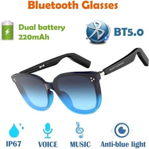 Bluetooth Glasses Smart Music Sunglasses Answer Calls to Listen to Music Bluetooth 5.0 Voice Control IP67 Waterproof Dustproof