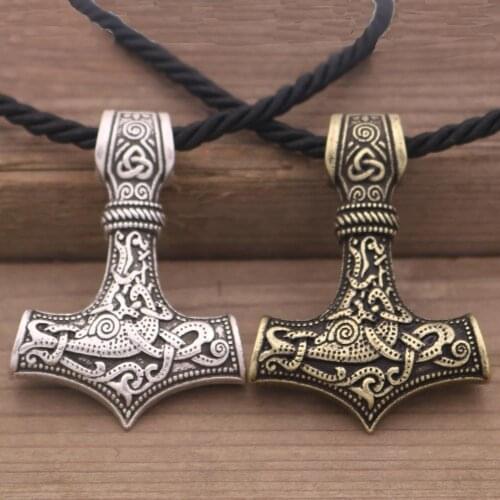 Thors hammer mjolnir scandinavian norse pendant necklace viking jewelry