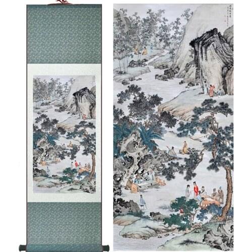 Traditional people painting Chinese scroll painting landscape art painting home decoration painting