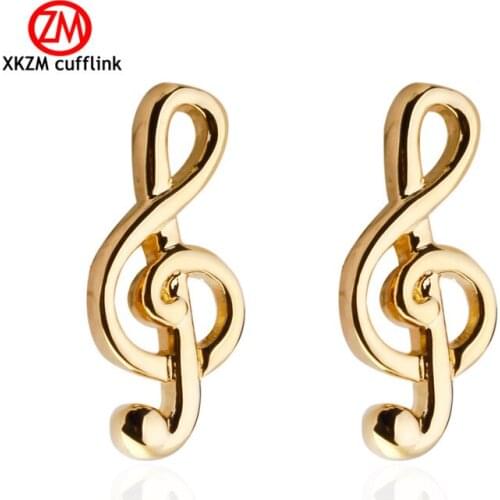 XKZM Cufflinks Golden music Cuff Links for Mens Gifts Dad Cuff Buttons Wedding Favors For Fathers Day