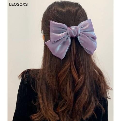 Women Sweet Hair Clips Pearlescent Mermaid Ji Bow Hairpin Super Fairy Headdress Hairpin Japanese Clip