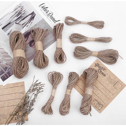 1 mm / 2 mm / 3 mm wide natural jute rope Christmas decoration gift packing rope hand made fine linen hanging tag rope