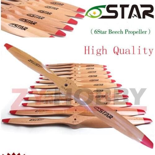 1 piece 6 Star 2 Blade Wooden RC Airplane Propeller 16x8 17x6 17x8 18x8 18x10 19x8