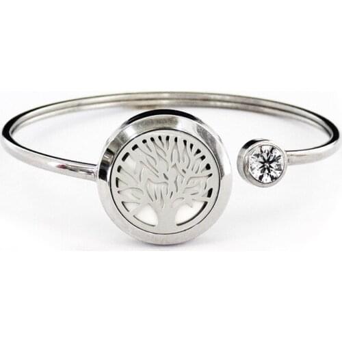 1PC Stainless Steel Aroma Diffuser Lockets Essential Oil Diffuser Bracelet Tree of Life Bracelet New Aromatherapy Bracelet