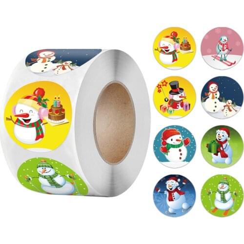 100-500pcs Cartoons Snowman Sticker Merry Christmas Stickers Package Seal Labels XMAS Gift Decoration New year Party supplies