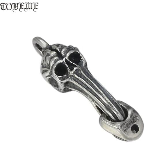 100% 925 Silver Skull Jewelry Hook Uniqe Vintage Sterling Silver Skeleton Jewelry Claps Pure Silver DIY Jewelry Connector