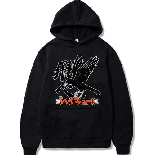 2020 Haikyuu Karasuno High School Anime Printed Long-Sleeved Hoodie Pocket Casual Pullovers Graphic Tops Hoodies