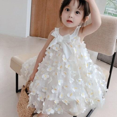 2020 Summer New Girl Sweet Dresses Baby Girls Fashion Petal Dress Children Sweet Princess Skirt Pettiskirt Children Clothing 1-7