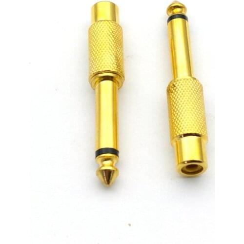 4pcs 6.35 mm (1/4 in) Jack Male Mono Plug to RCA Jack Adaptor - Gold Plated