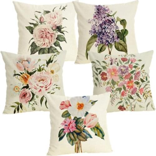 45x45cm Flower series Sofa Pillowcase Pink Cushion Cover Throw Pillow Case Home Sofa Bed Chair Decoration 17.72x 17.72inch