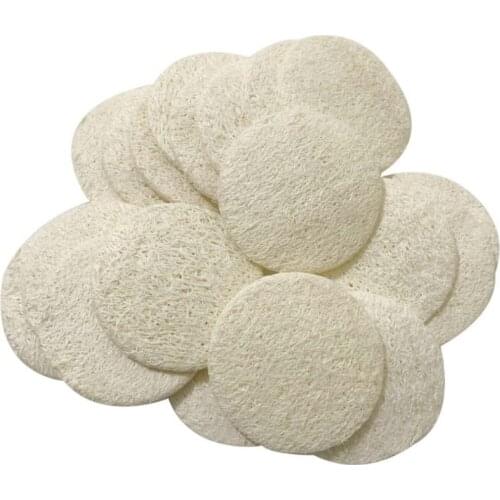 5.5cm/6cm/7cm/8cm Round Natural Loofah Pad Face Makeup Remove Exfoliating and Dead Skin Bath Shower Loofah Pad SN967
