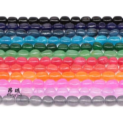 8X11mm Irregular Natural Stone Mutilcolor Chalcedony Jades Loose Spacer Beads For Jewelry Making DIY Bracelet Accessories 15