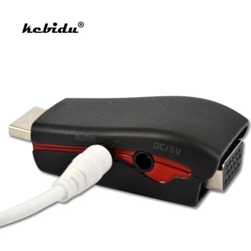 Kebidu Male to Female HDMI-compatible to VGA Converter With Audio Cable for Laptop Tablet Support 1080P For PC/TV for Xbox 360