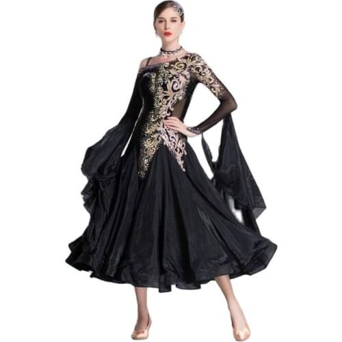 B-18403 Custom Size Girls Long Sleeve Performance Modern Standard Ballroom Dress, Modern Dance Dress Costume For sale