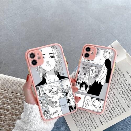 Tokyo revengers Phone Case For iPhone 12 11 Mini Pro XR XS Max 7 8 Plus X Matte transparent Pink Back Cover