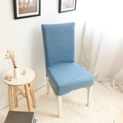 Candy Color Imitation Linen Chair Cover 4 Seasons Dining Chair Hotel Stool Protective Cover Tatami Office Funda de si Multicolor