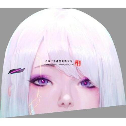 Cyberpunk Zero Two Peeker Anime Girl Peeking Car Decal Car Bumper Vinyl Sticker