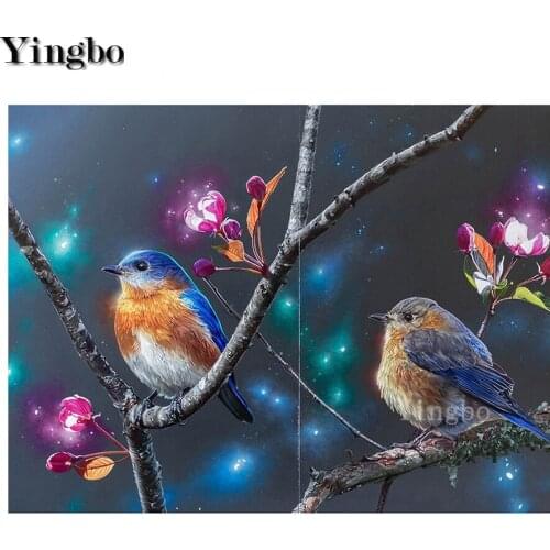 DIY Diamond Painting Full Square Round Starry sky animal sparrow Embroidery Diamond Mosaic Handicraft 5d cross stitch kits art