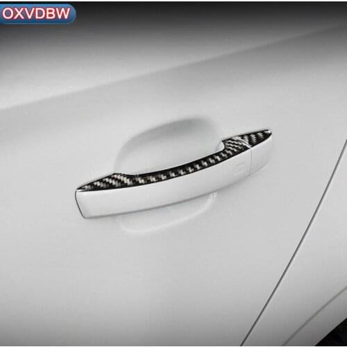 Carbon Fiber Door Handle Anti-collision Strips Car 3D Stickers decoration For Audi A3 8V S3 2014-2018 accessories Styling