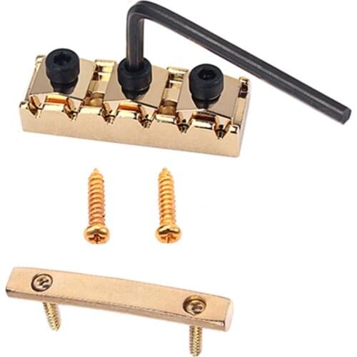Electric Guitar Locking Nut String Lock + String Retainer Bar & Screws Accs