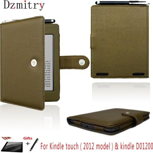 PU Leather Flip Magnet Book Cover For Kindle Touch Ebook eReader(Modle:D01200) Protective Case+Film+Stylus Pen