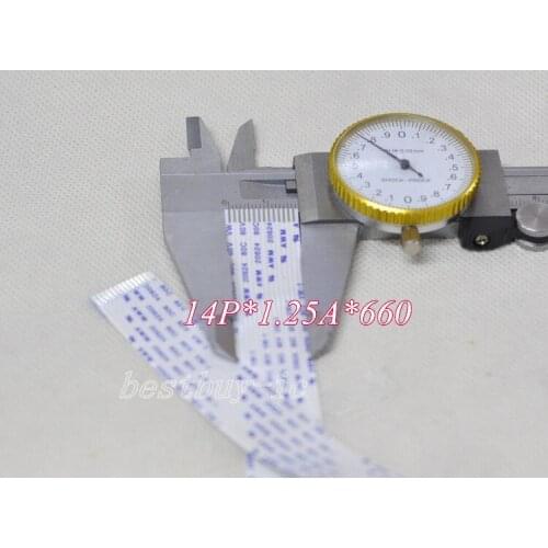 Printer cable 1.25mm Spacing + 660mm Length + 14P A / same direction line Soft wire FFC Flexible Flat Cable. 14P *1.25A *660MM