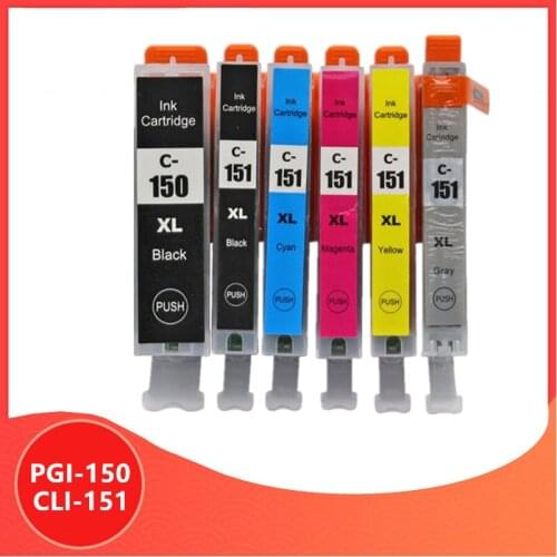 6PCS PGI150 CLI151 Compatible ink cartridge PGI 150 CLI 151 for canon PIXMA MG7510 IP7210 iP8710 MX721 Ix6810 Printer
