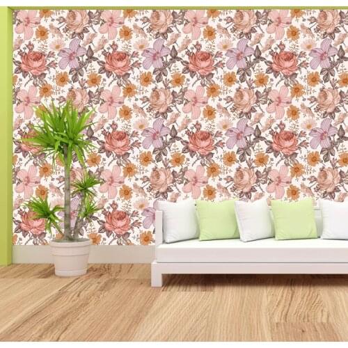 Classical Nordic Pink Roses Nature 3d Wallpapers for Living Room Walls In Rolls Tropical Sticker Green Self Adhesive Home Decor