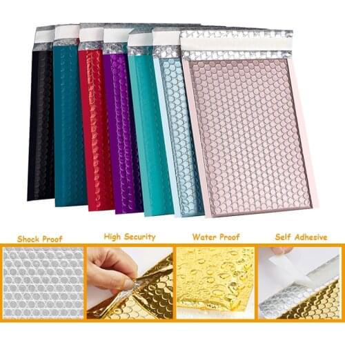 30PCS/Lot Poly Plating Paper Bubble Envelopes Mailers Padded Shipping Envelope Bubble Mailing Bag Different Colors
