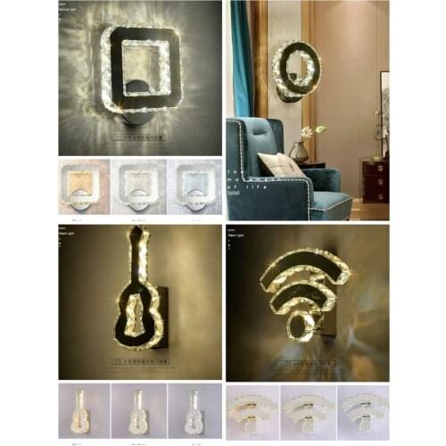Creative personalized WIFI corridor lamp stainless steel LED crystal wall lamp hotel lamp