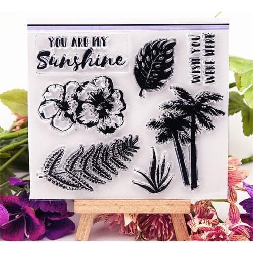 Hot selling Coconut tree transparent clear stamp / silicone seal roller stamp DIY scrapbook album / card production