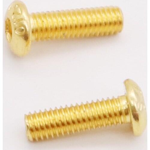 M3 GoldenElectroplate 12.9 Grade Alloy Steel Allen Hex Socket Button Head Screw Bolt ISO7380 M4 Golden