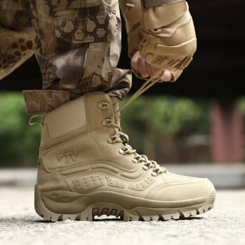 Men Quality Brand Military Boots Special Force Tactical Desert Combat Boats Outdoor Shoes Army Work Shoes Leather Antiskid Boots