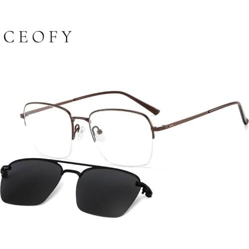 CEOFY Polarized Sunglasses Men Clip on Brand Designer Optical Myopia Eyeglass Prescription Glasses Multifunction
