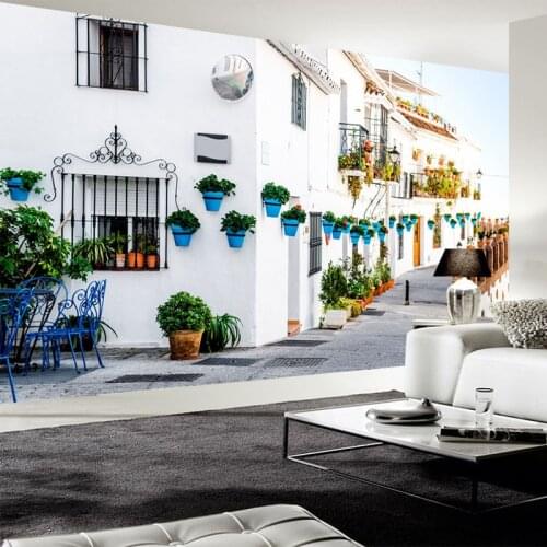 Papel De Parede Custom 3D Wall Mural European Town Street Photo Wallpaper Living Room TV Bedroom Cafe Restaurant Wall Paintings