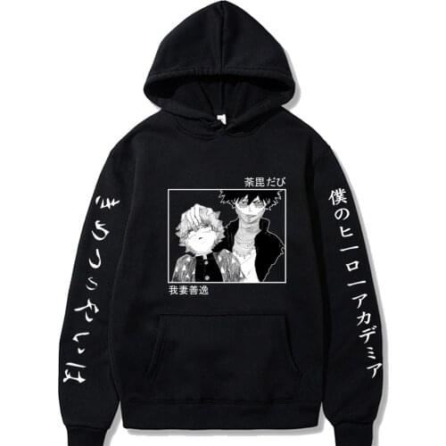 New Demon Slayer My Hero Academi Hoodies Casual Long Sleeve Pullover Dabi Agatsuma Zenitsu Hip Hop Sweatshirt