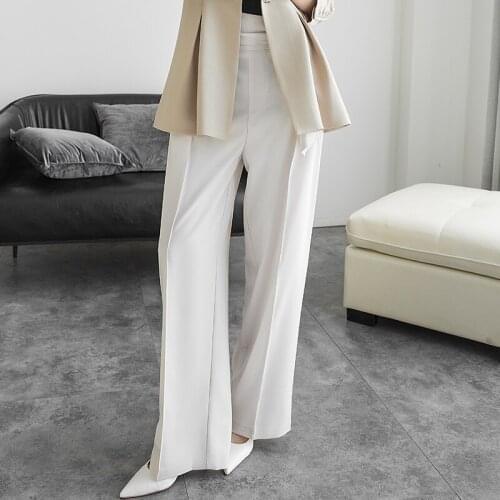 New arrival fashion spring long wide leg pant women OL casual temperament professional chiffon wild high waist loose trousers